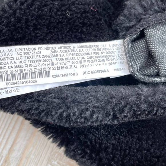 Zara Knit Fur Trim Shift Dress | Grey/Black Size Small - Picture 4 of 7